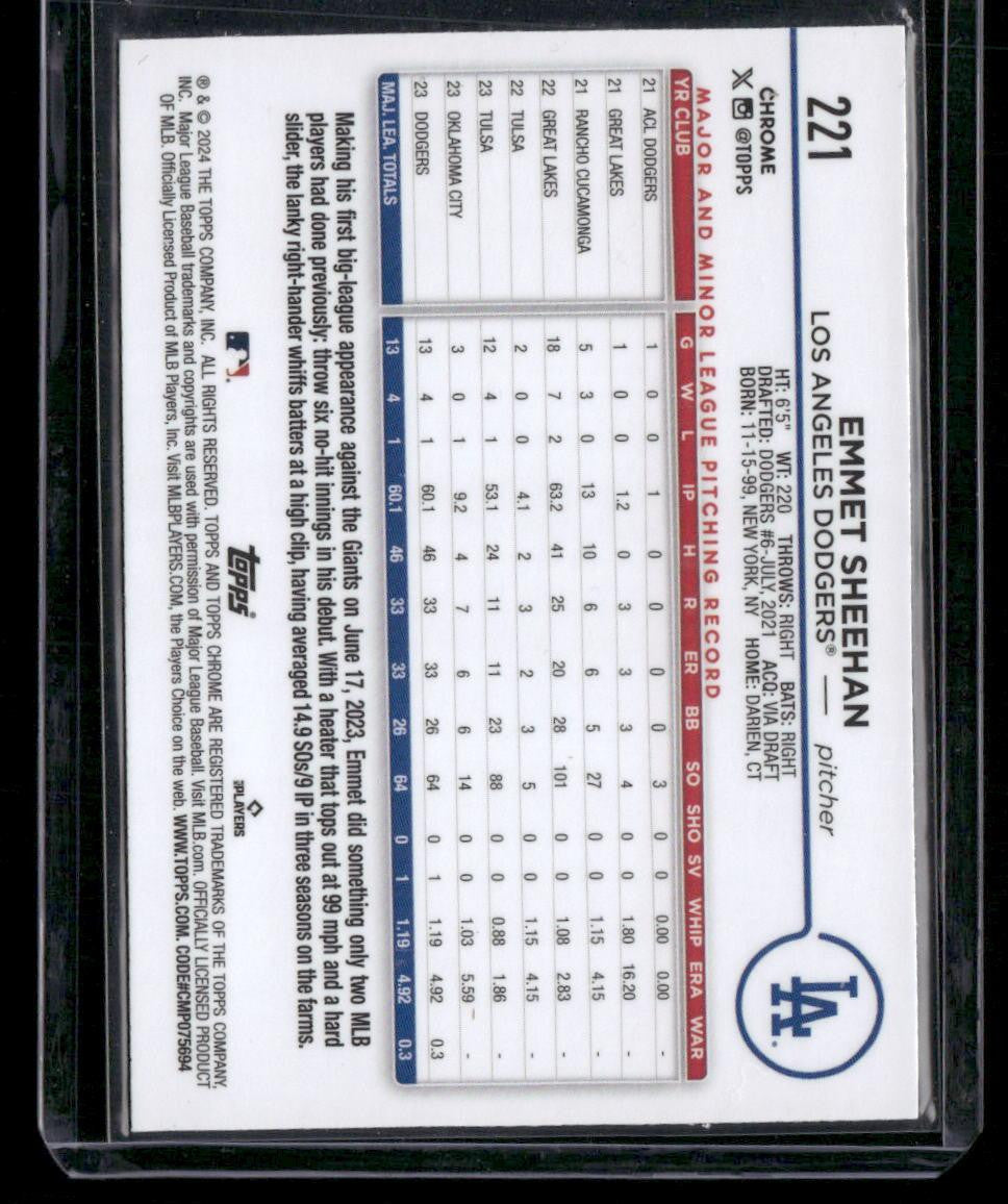 2024 Topps Chrome #221 Emmet Sheehan Prism Refractors