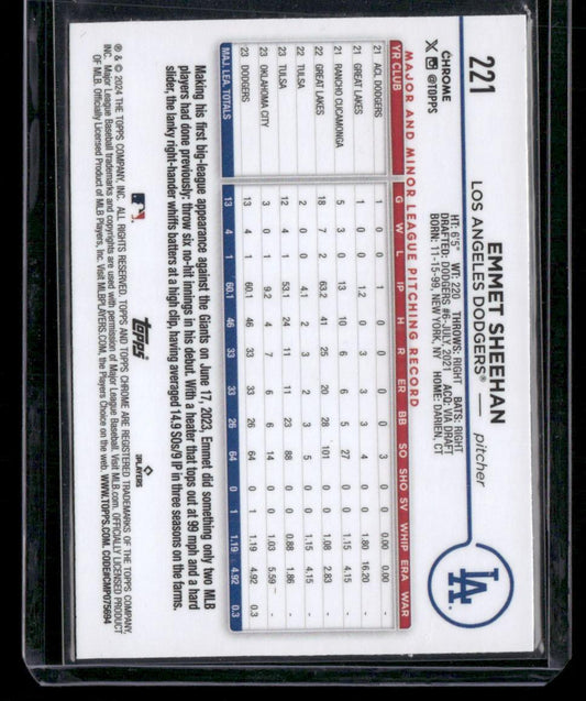 2024 Topps Chrome #221 Emmet Sheehan Prism Refractors