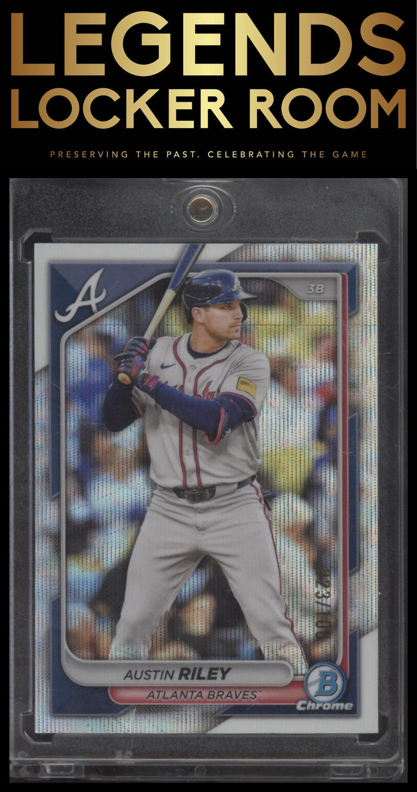 2024 Bowman Chrome #28 Austin Riley Wave Refractors #/100