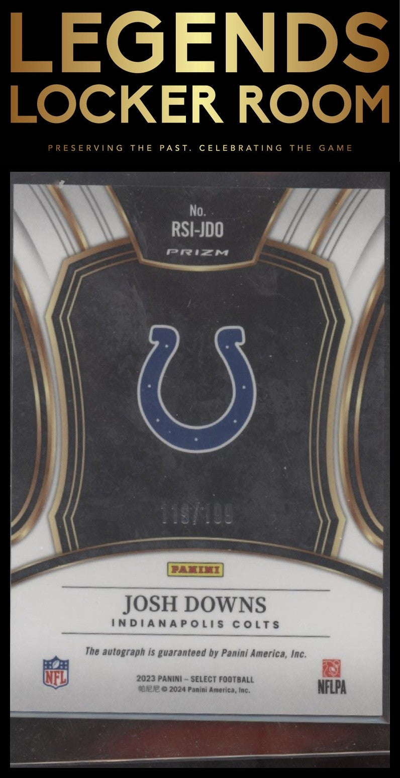 2023 Panini Select #RSI-JDO Josh Downs Rookie Signatures Prizm #/199