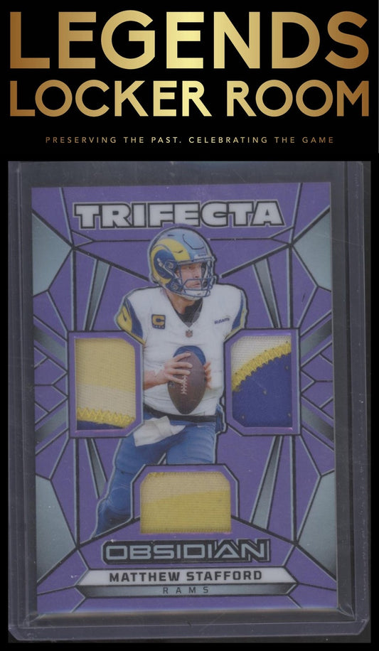 2024 Panini Obsidian - Trifecta Swatches Purple #23 Matthew Stafford #/49