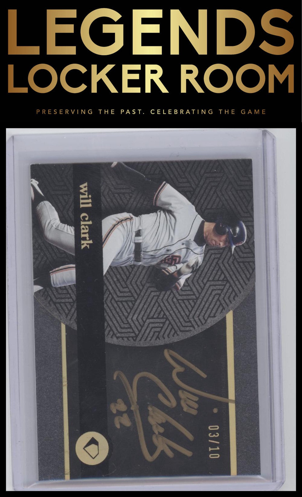 2024 Topps Diamond Icons Will Clark Black Polychromatink Black Gold Ink #/10