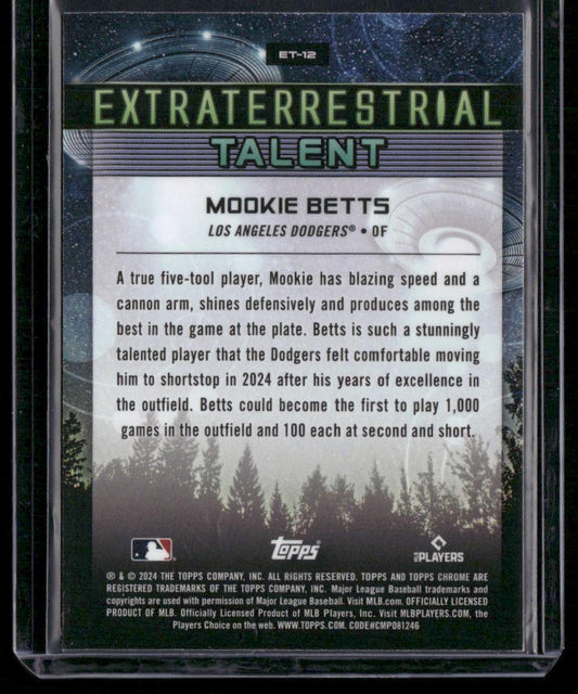 2024 Topps Chrome Cosmic #ET-12 Mookie Betts Extraterrestrial Talent