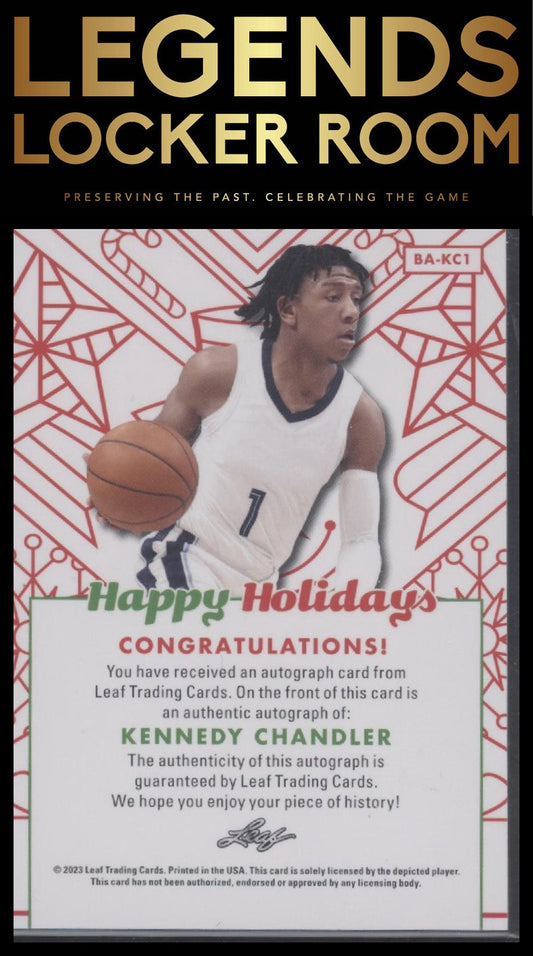 KENNEDY CHANDLER 2023 Leaf Happy Holidays Autograph AUTO card RC