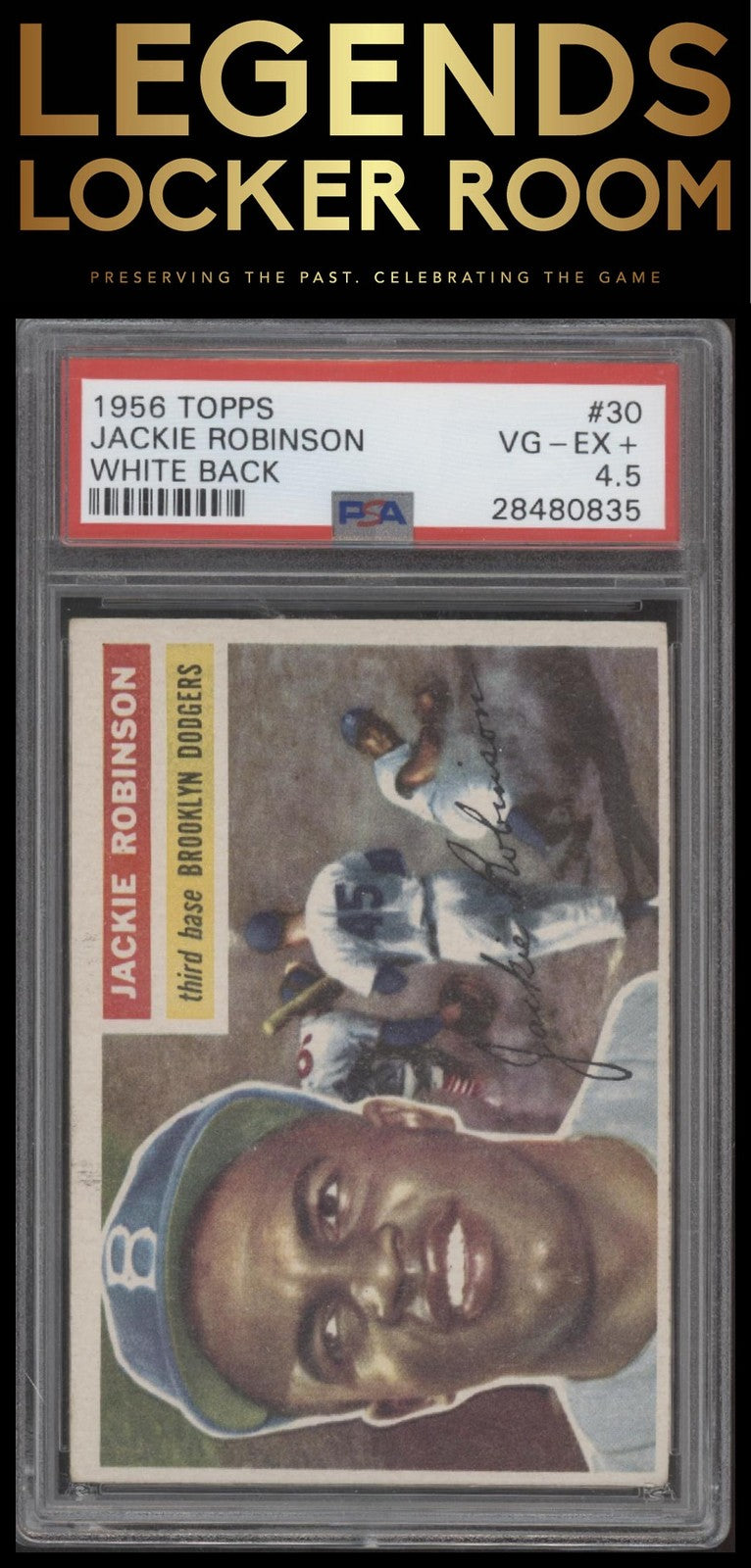 1956 Topps #30 Jackie Robinson White Back White Back PSA 4.5