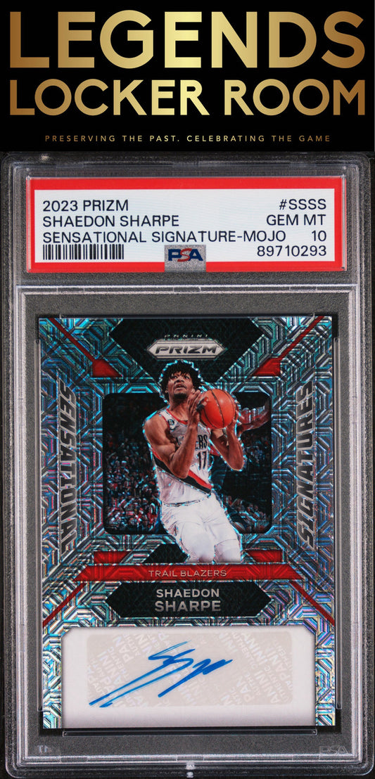 2023 Panini Prizm Sensational Signatures Shaedon Sharpe Mojo PSA 10