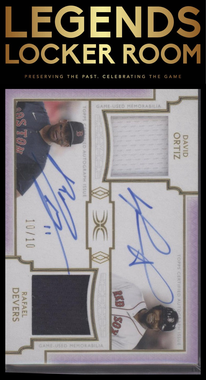 2024 Topps Definitive David Ortiz Rafael Devers Dual Auto Relic Card /10 Red Sox