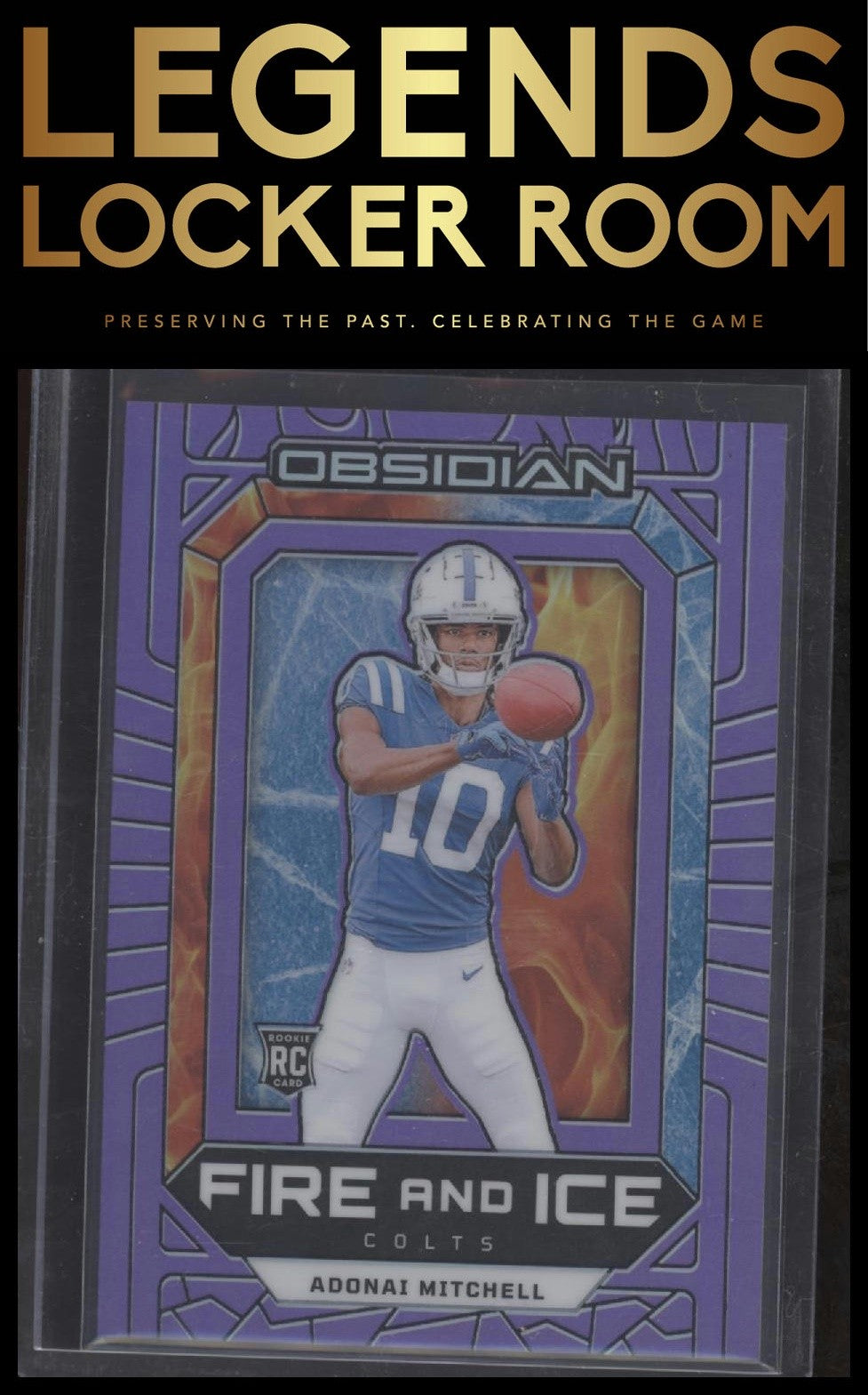 2024 Panini Obsidian - Fire and Ice Purple #4 Adonai Mitchell #/50