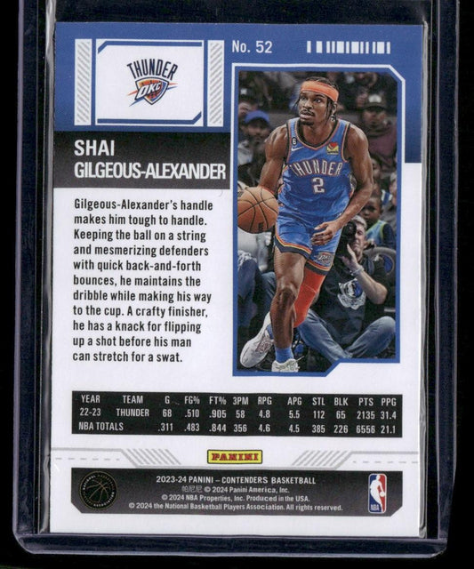 2023-24 Panini Contenders #52 Shai Gilgeous-Alexander Season Ticket Retail