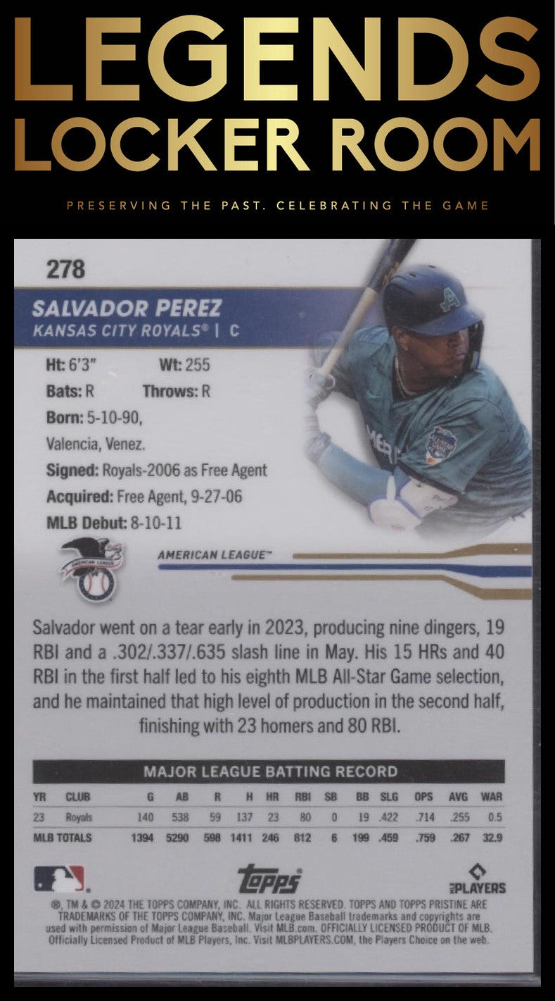 2024 Topps Pristine #278 Salvador Perez Green Refractors #/150