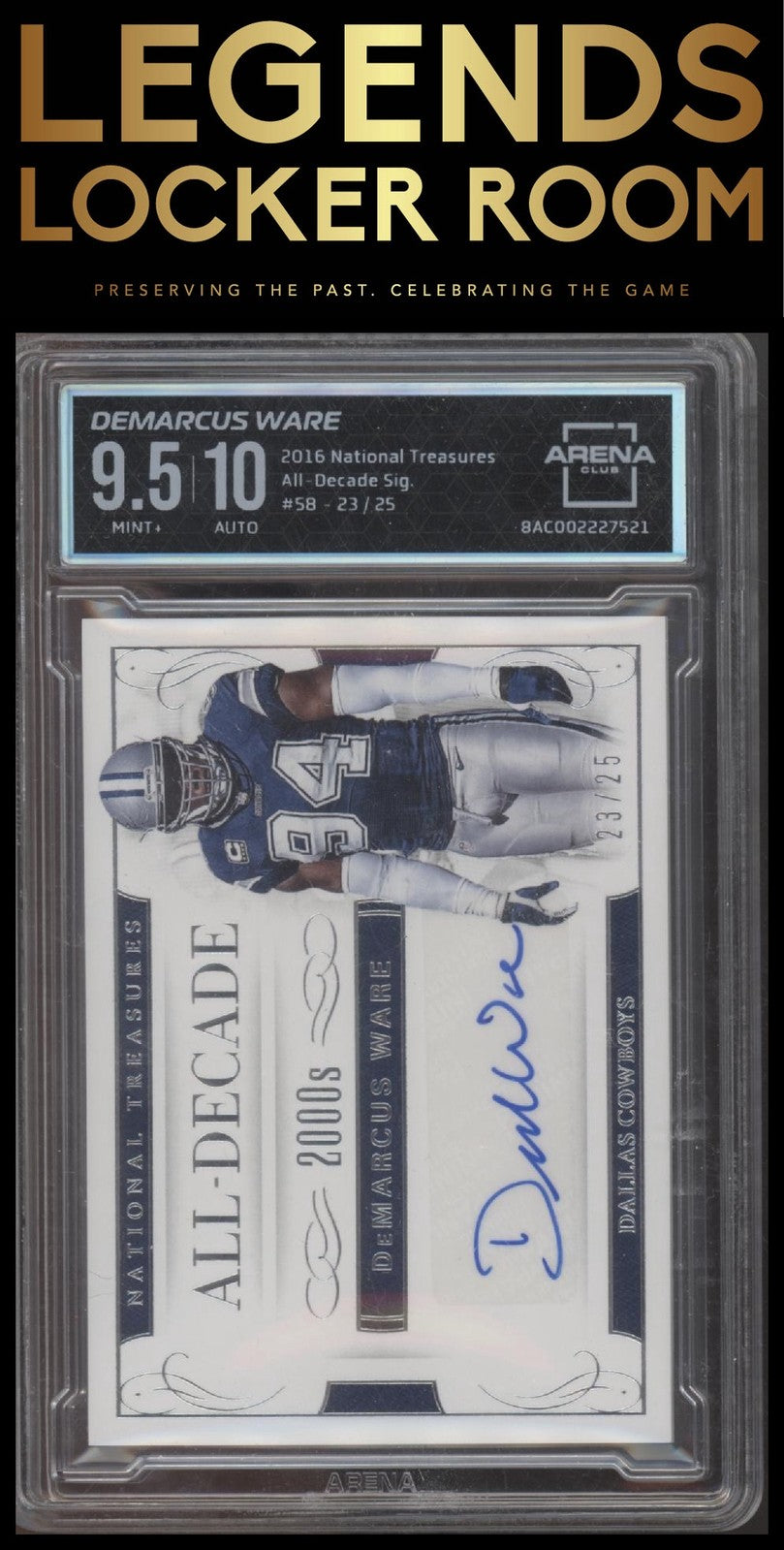 2016 Panini National Treasures DeMarcus Ware All-Decade Signatures /25 9.5/10
