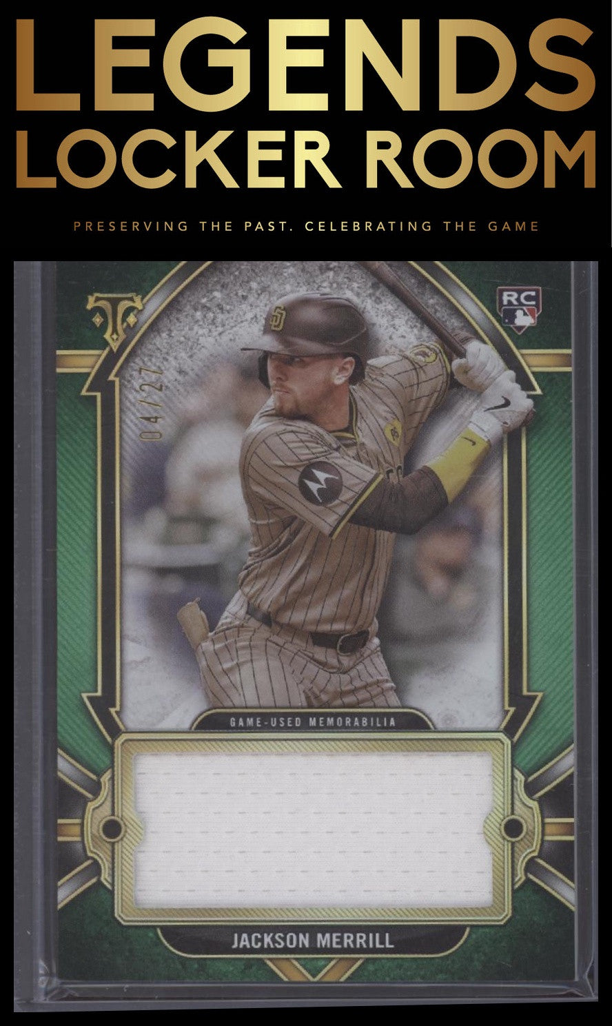 2024 Topps Triple Threads Jackson Merrill Single Jumbo Relics Emerald #/27