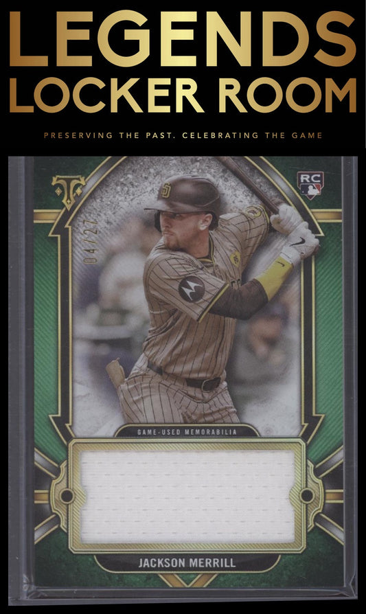 2024 Topps Triple Threads Jackson Merrill Single Jumbo Relics Emerald #/27