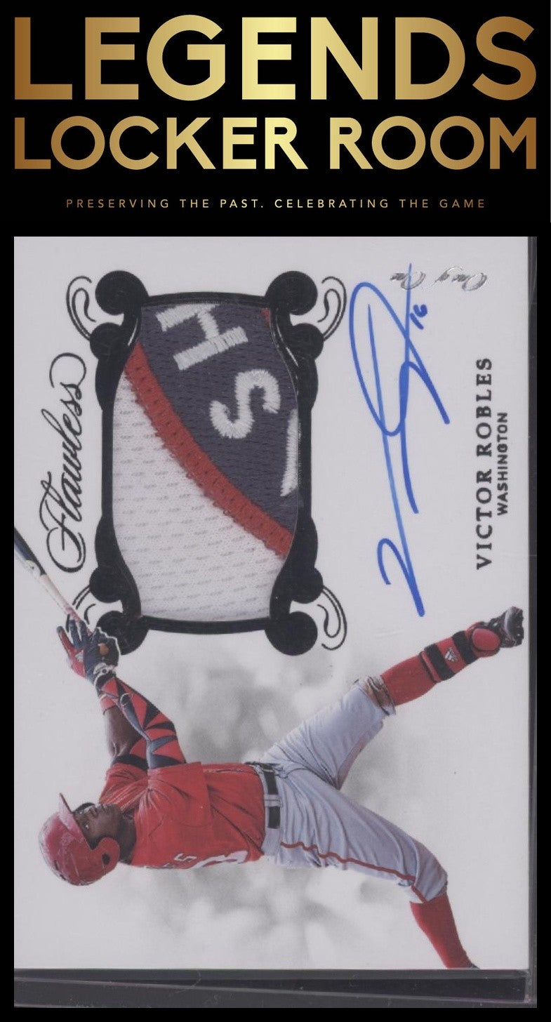 2018 Panini Flawless #RPA-VR Victor Robles Rookie Patch Autographs Black #/1