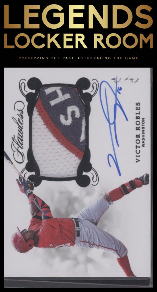 2018 Panini Flawless #RPA-VR Victor Robles Rookie Patch Autographs Black #/1