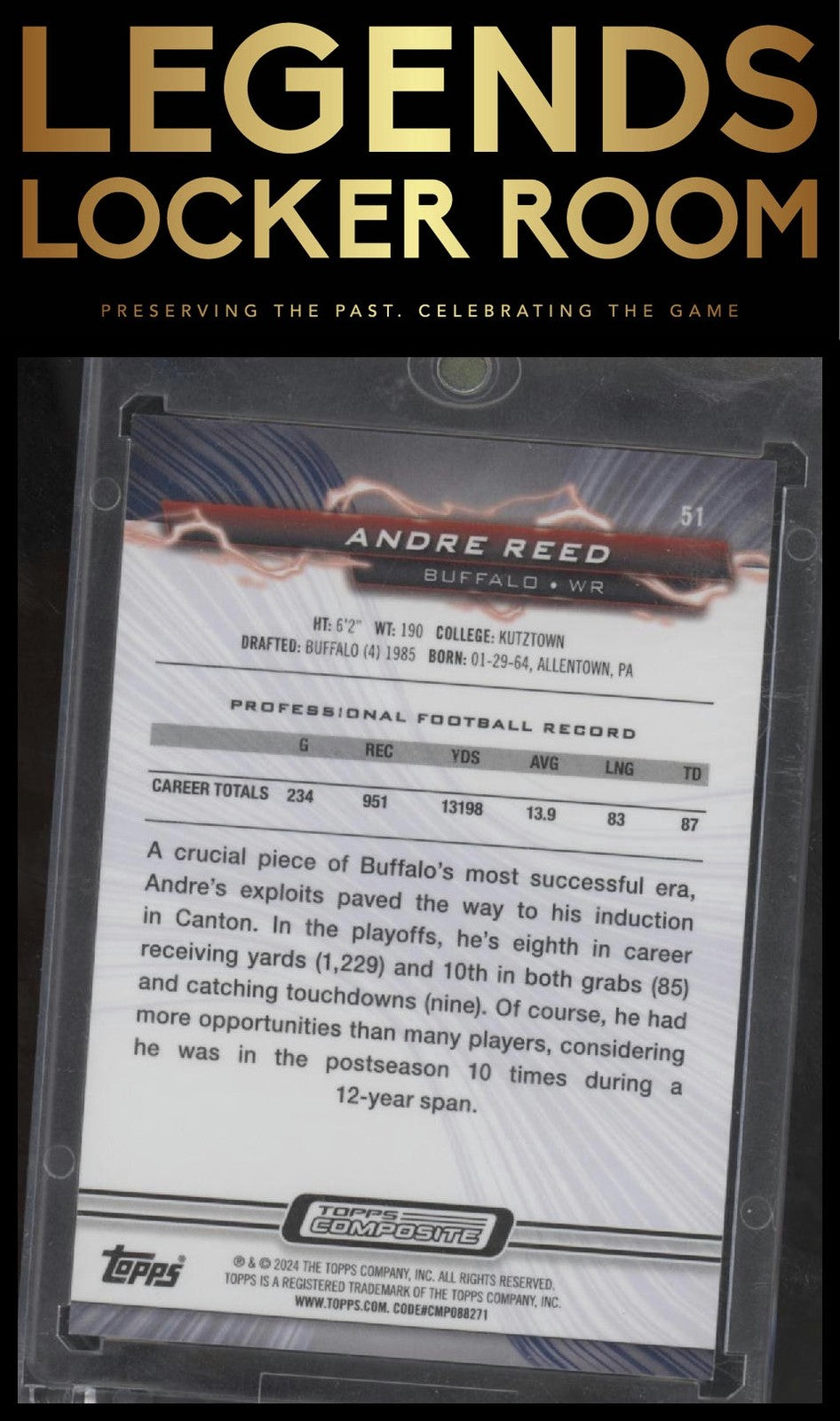2023 Topps Composite #51 Andre Reed Resurgence Gold Power Surge #/50