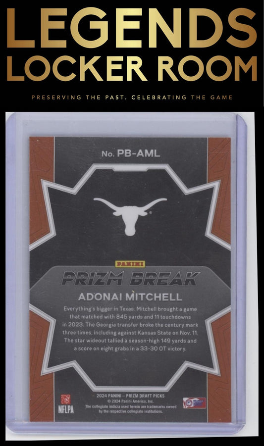 2024 Panini Prizm Draft Picks #PB-AML Adonai Mitchell Prizm Break