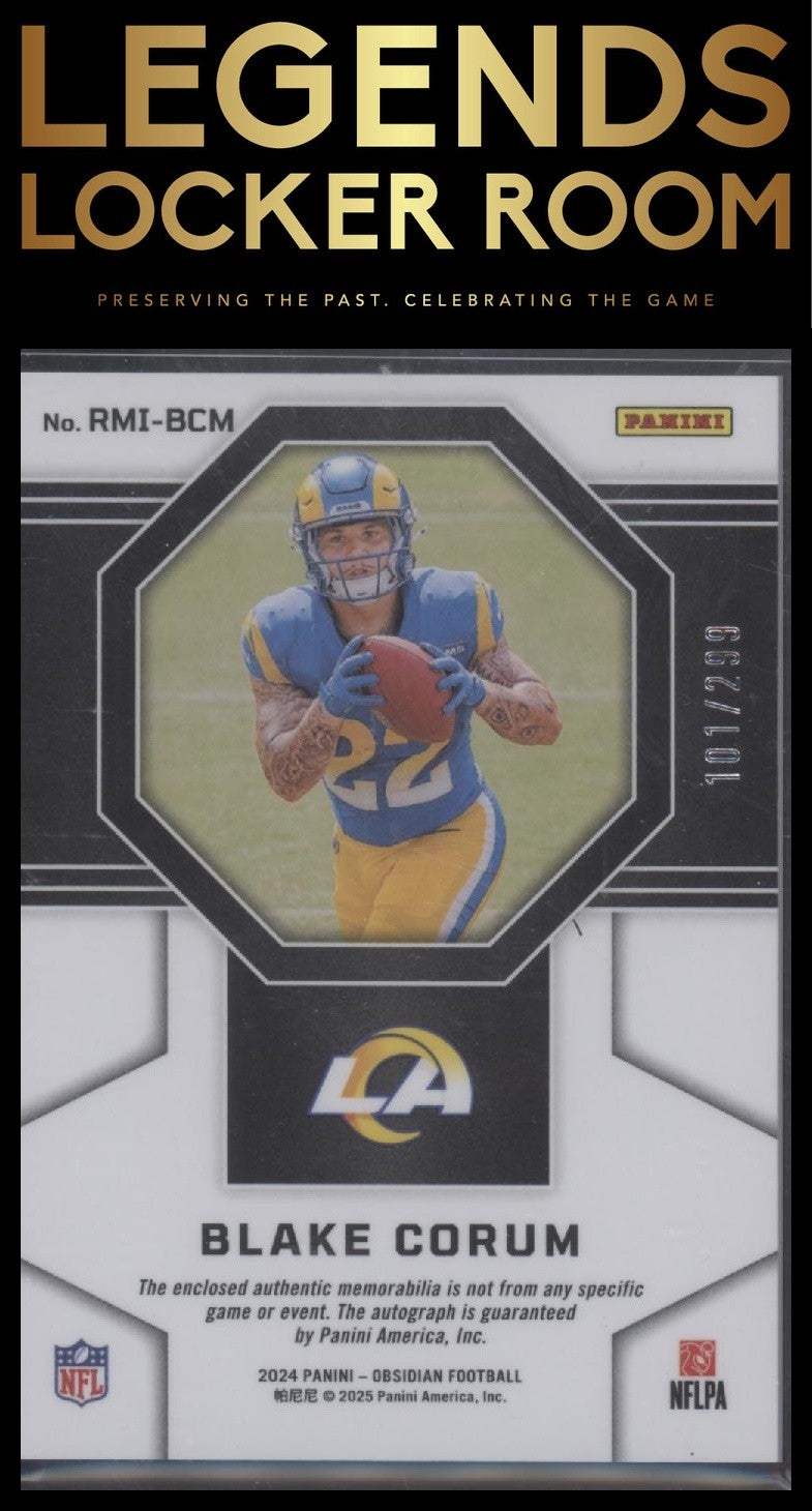 2024 Panini Obsidian Blake Corum Rookie Material Ink /299
