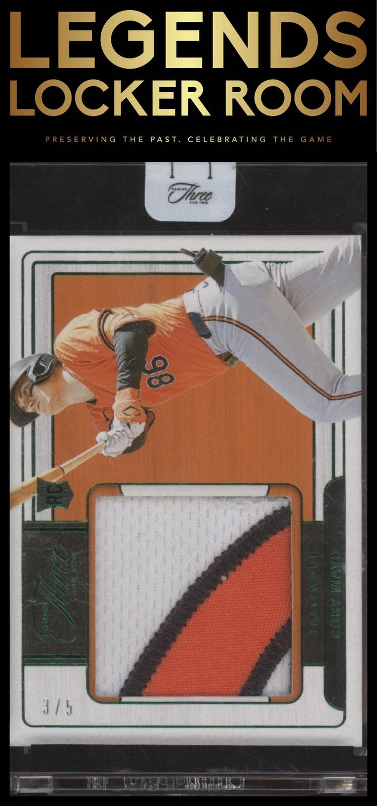 2024 Panini Three and Two Coby Mayo Prospect Jersey Auto Green /5