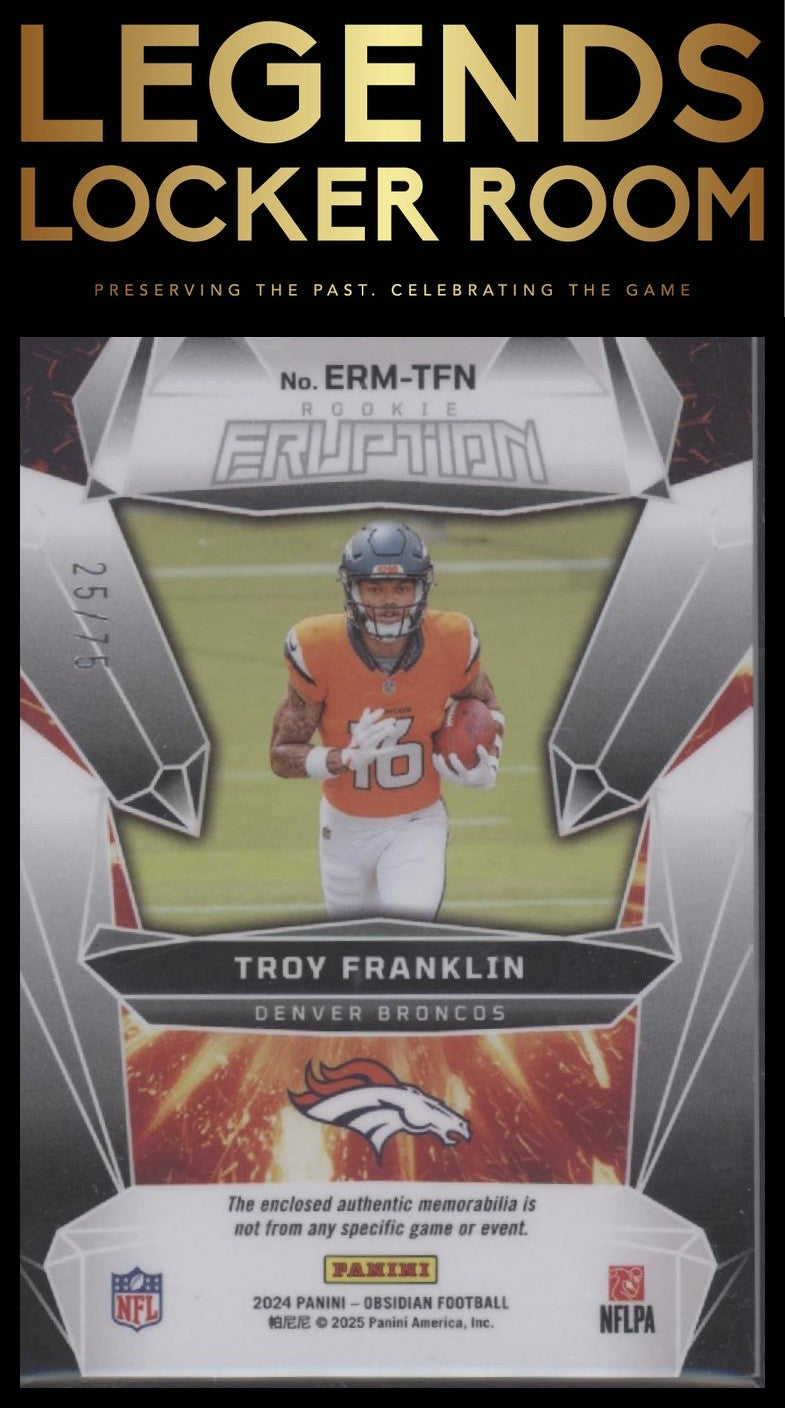 2024 Panini Obsidian - Rookie Eruption Materials Red #46 Troy Franklin #/75