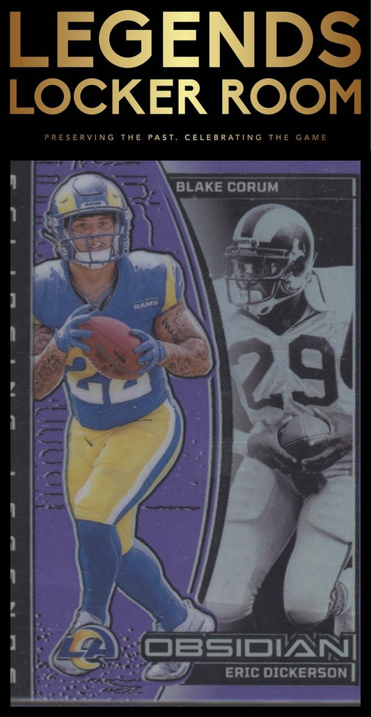 2024 Panini Obsidian Eclipsing Legends Corum/Eric Dickerson Purple /50