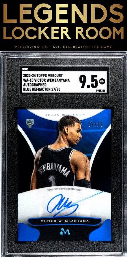 2023-24 Topps Mercury #WA-10 Victor Wembanyama Auto. Blue Refractor SGC 9.5