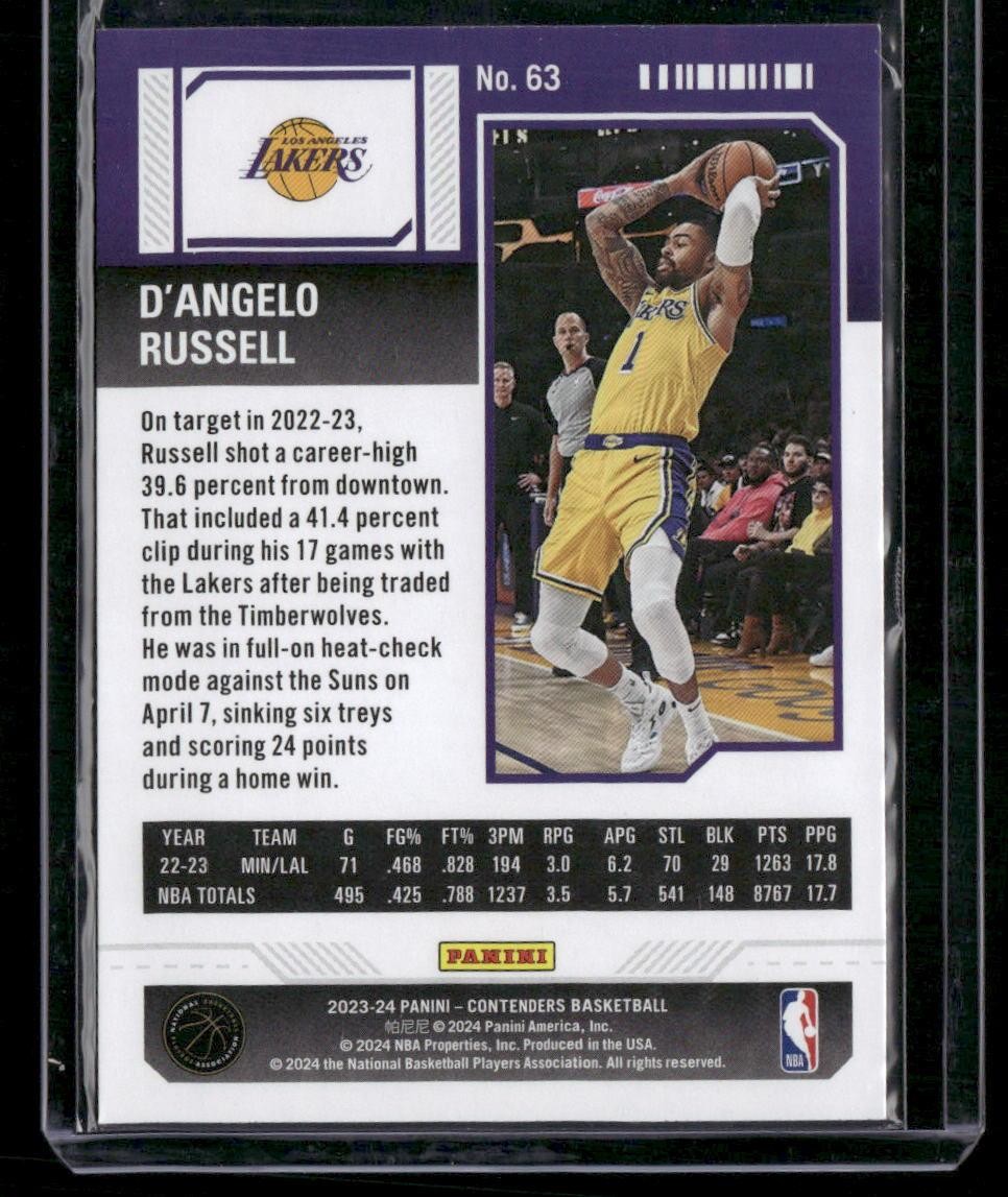 2023-24 Panini Contenders #63 D'Angelo Russell Season Ticket Retail