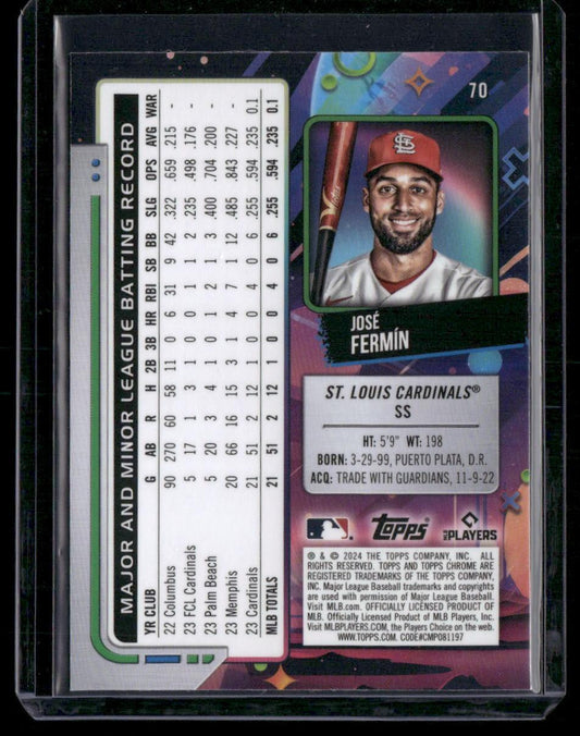 2024 Topps Chrome Cosmic #70 Jose Fermin