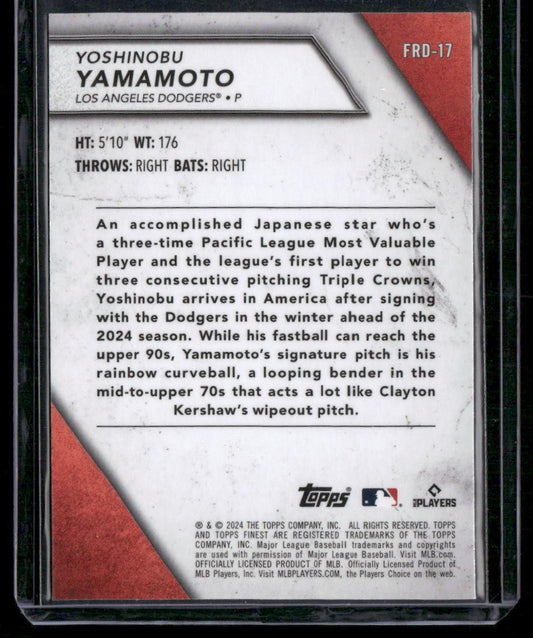 2024 Finest #FRD-17 Yoshinobu Yamamoto Finest Rookies Design Variations