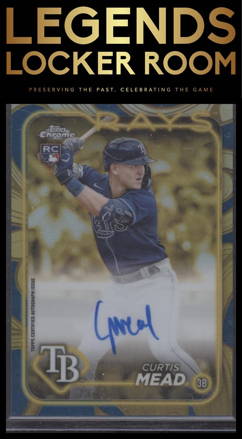 2024 Topps Gilded Collection Curtis Mead Chrome Gold Auto Blue Gold /50