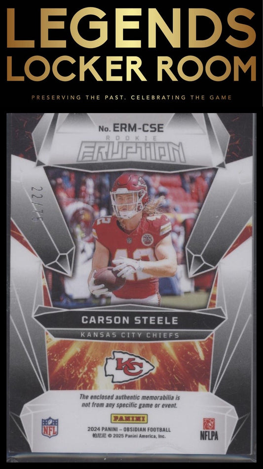 2024 Panini Obsidian - Rookie Eruption Materials Red #37 Carson Steele #/75