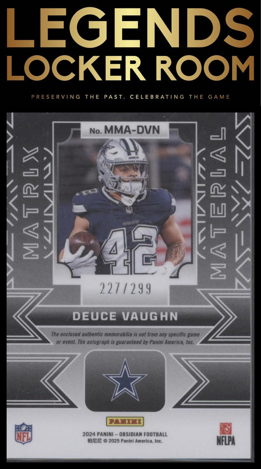 2024 Panini Obsidian - Matrix Material Autographs #11 Deuce Vaughn #/299