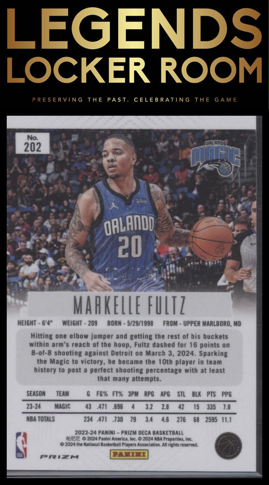 2023-24 Panini Prizm Deca #202 Markelle Fultz Prizms Blue #/149