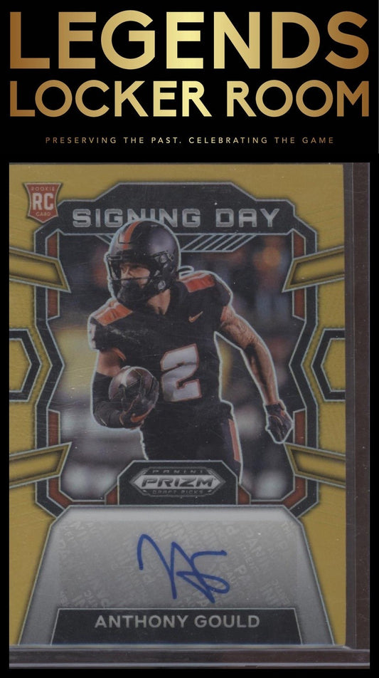 2024 Panini Prizm Draft Picks #SD-AGD Anthony Gould Signing Day Gold #/10