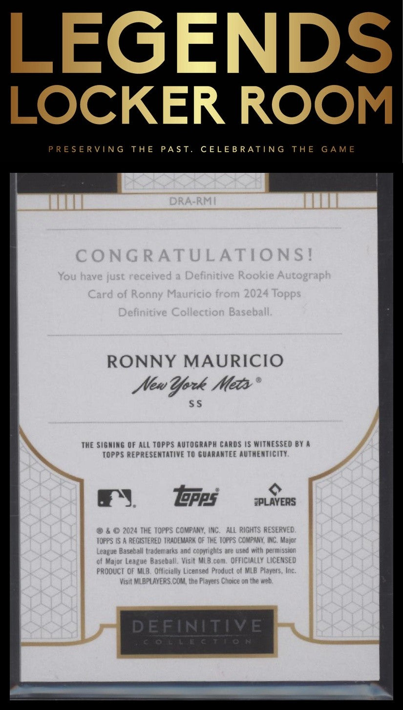 2024 Topps Definitive Collection Ronny Mauricio Definitive Rookie Auto /50