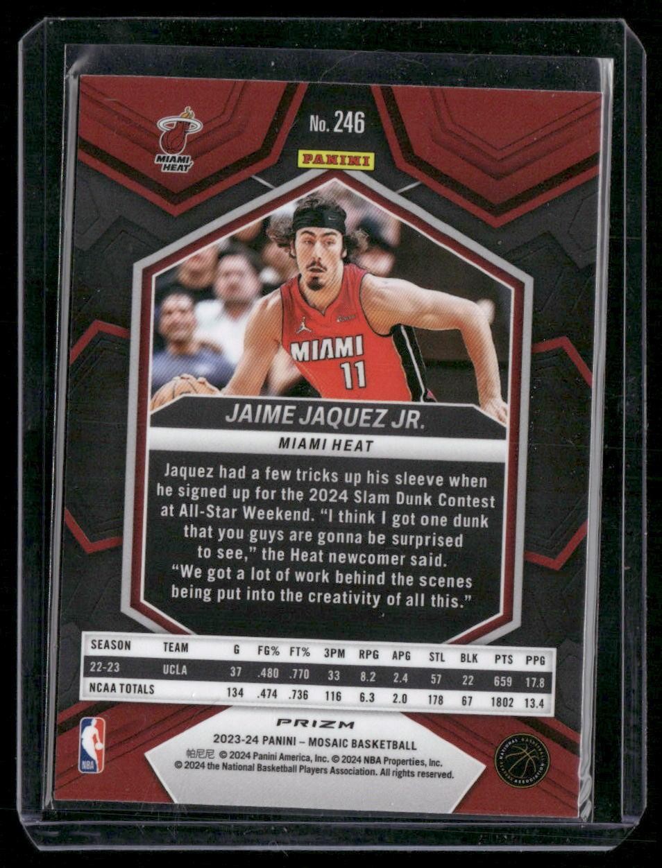 2023-24 Panini Mosaic #246 Jaime Jaquez Jr. Green