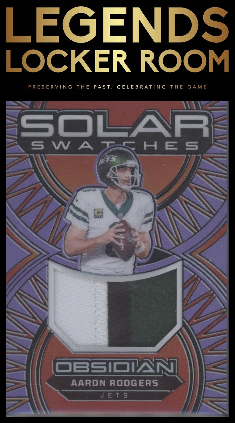 2024 Panini Obsidian - Solar Swatches Purple #14 Aaron Rodgers #/49
