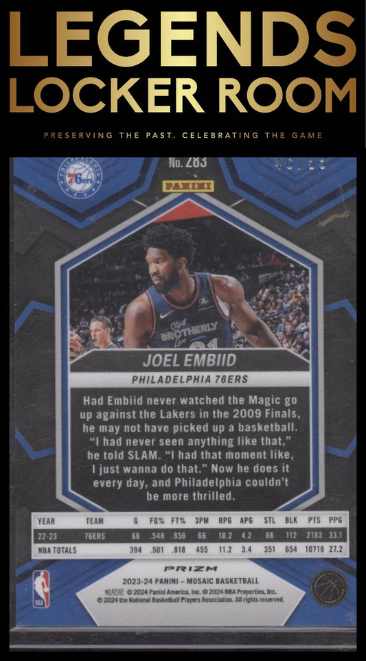 2023-24 Panini Mosaic #283 Joel Embiid Purple #/99