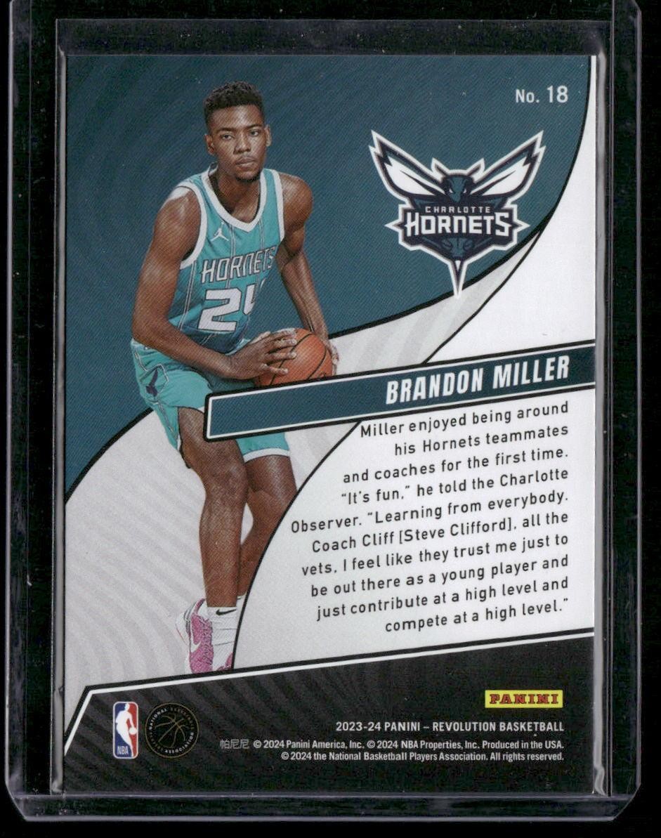 2023-24 Panini Revolution #18 Brandon Miller Rookie Revolution