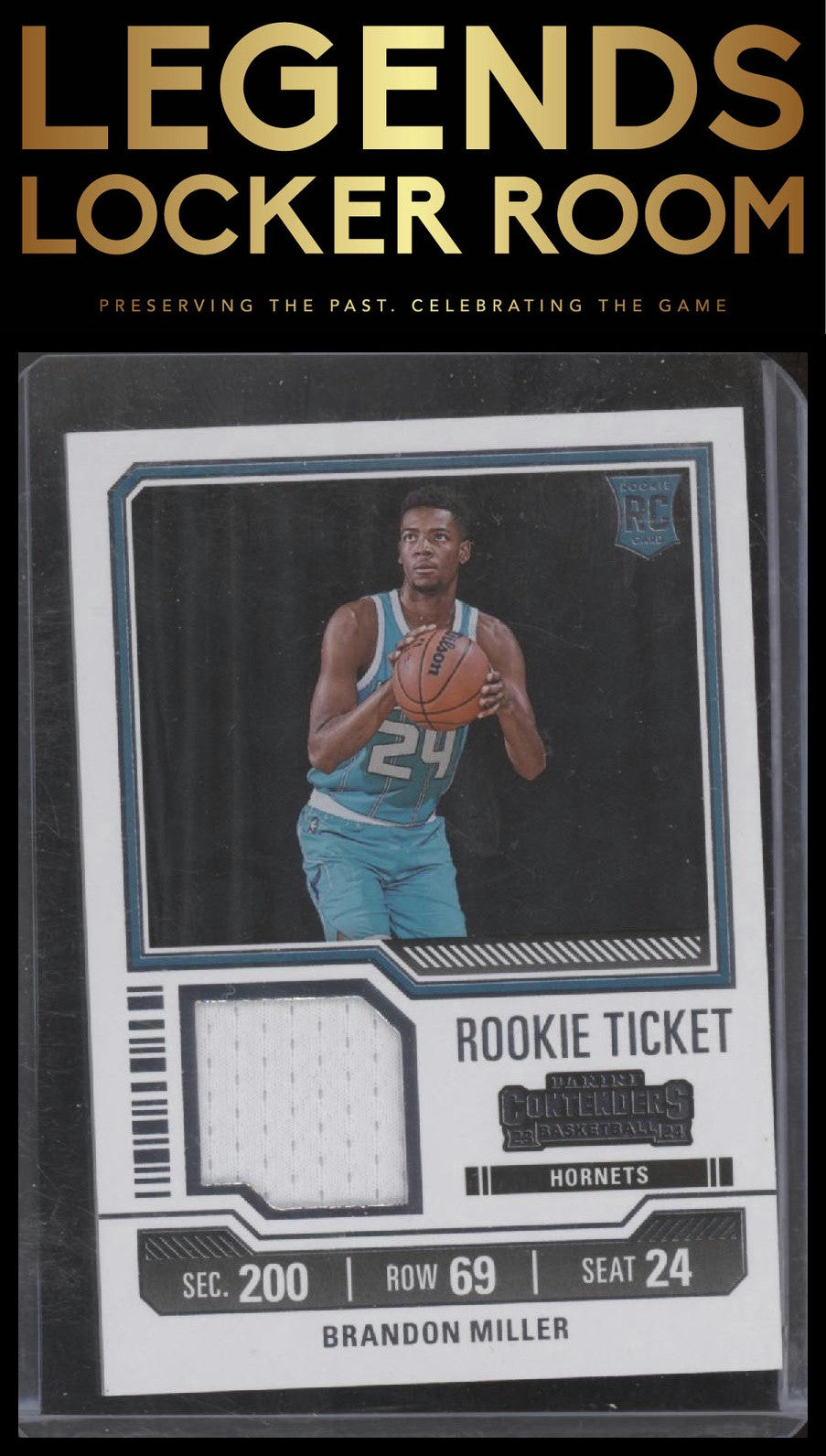2023-24 Panini Contenders #RTS-MIL Brandon Miller Rookie Ticket Swatches