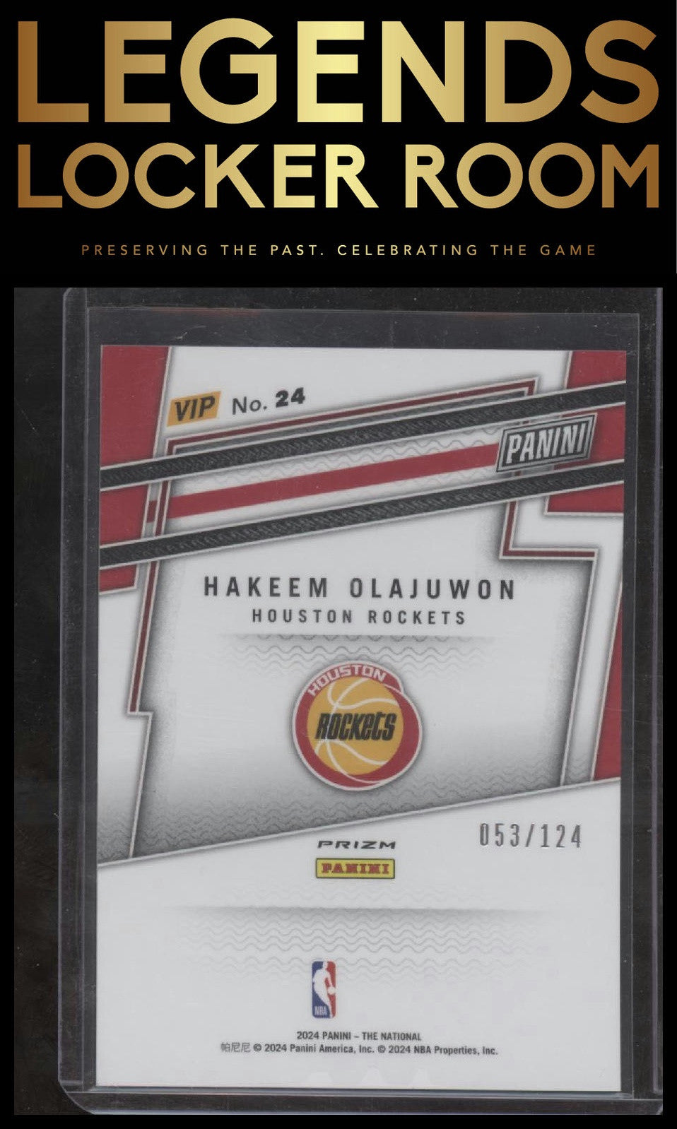 2024 Panini National Convention VIP Party Hakeem Olajuwon Blue Sparkle #/124