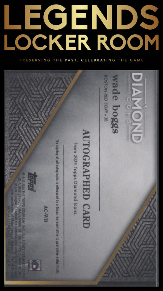 2024 Topps Diamond Icons #AC-WB Wade Boggs Autographs Black #/10