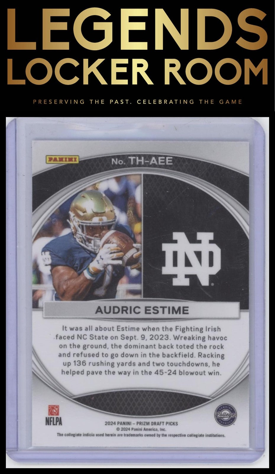 2024 Panini Prizm Draft Picks #TH-AEE Audric Estime Trophy Hunting
