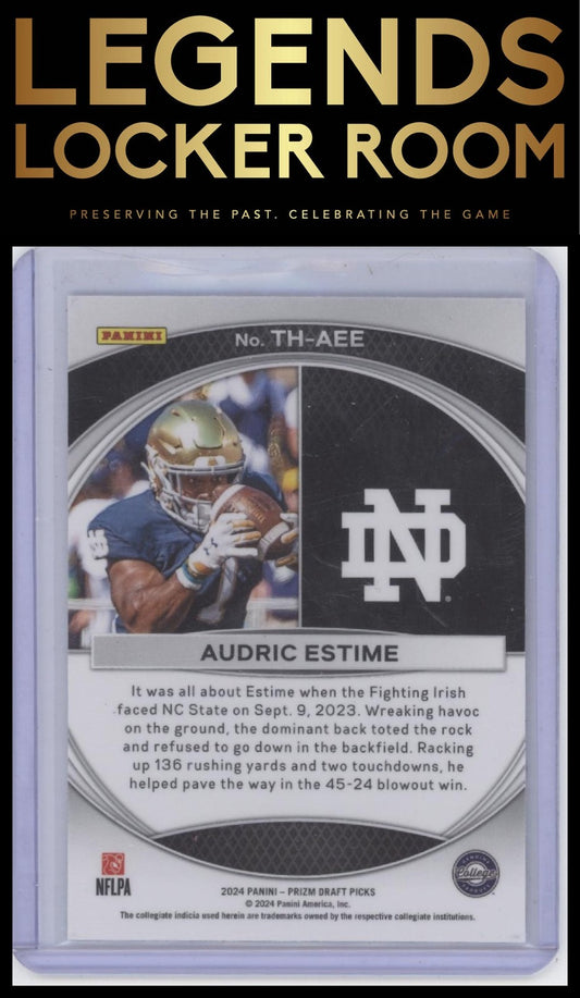 2024 Panini Prizm Draft Picks #TH-AEE Audric Estime Trophy Hunting