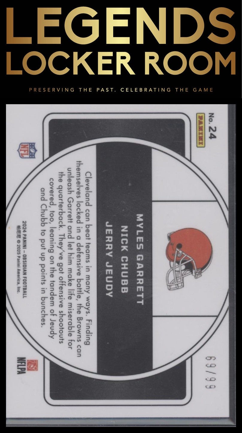 2024 Panini Obsidian Nucleus Silver Jeudy/Garrett/Chubb /99