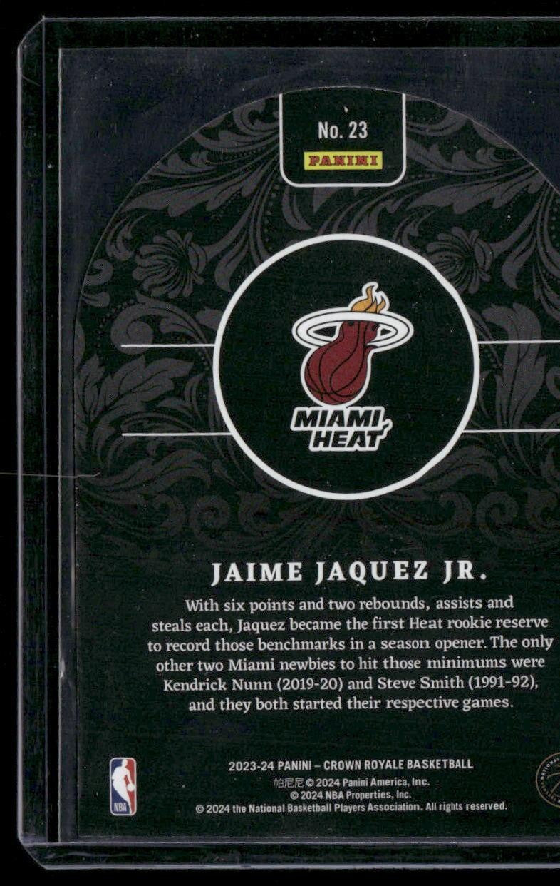 2023-24 Panini Crown Royale Jaime Jaquez Jr. Rookie Royalty International Red