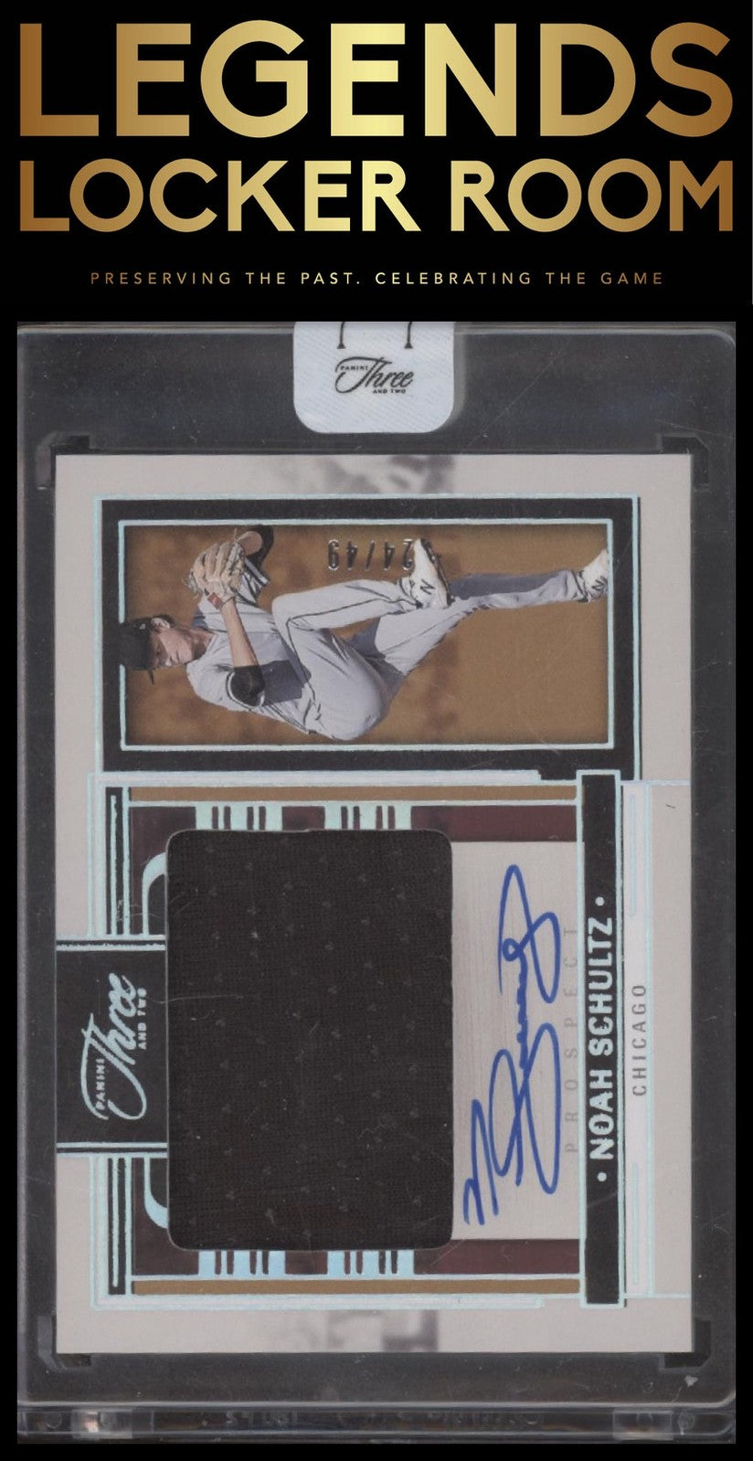 2024 Panini Three and Two Prospect Jersey Holo Silver /49 Noah Schultz Auto