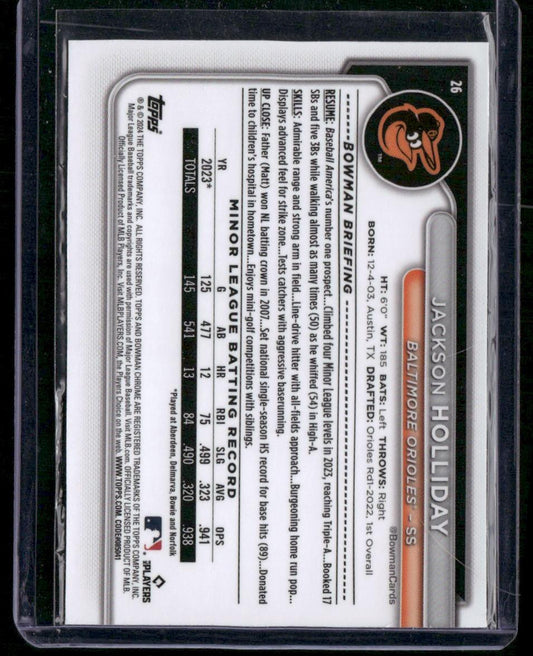 2024 Bowman Chrome #26 Jackson Holliday