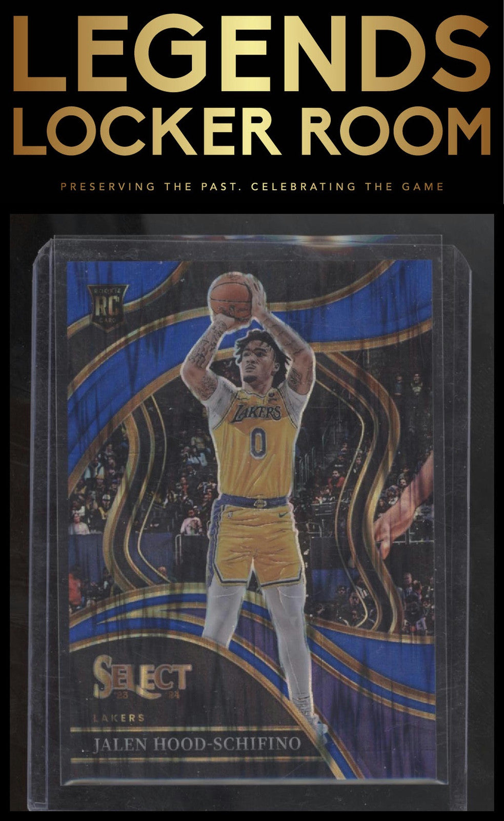 2023-24 Panini Select #297 Jalen Hood-Schifino Blue Tectonic Prizms #/99