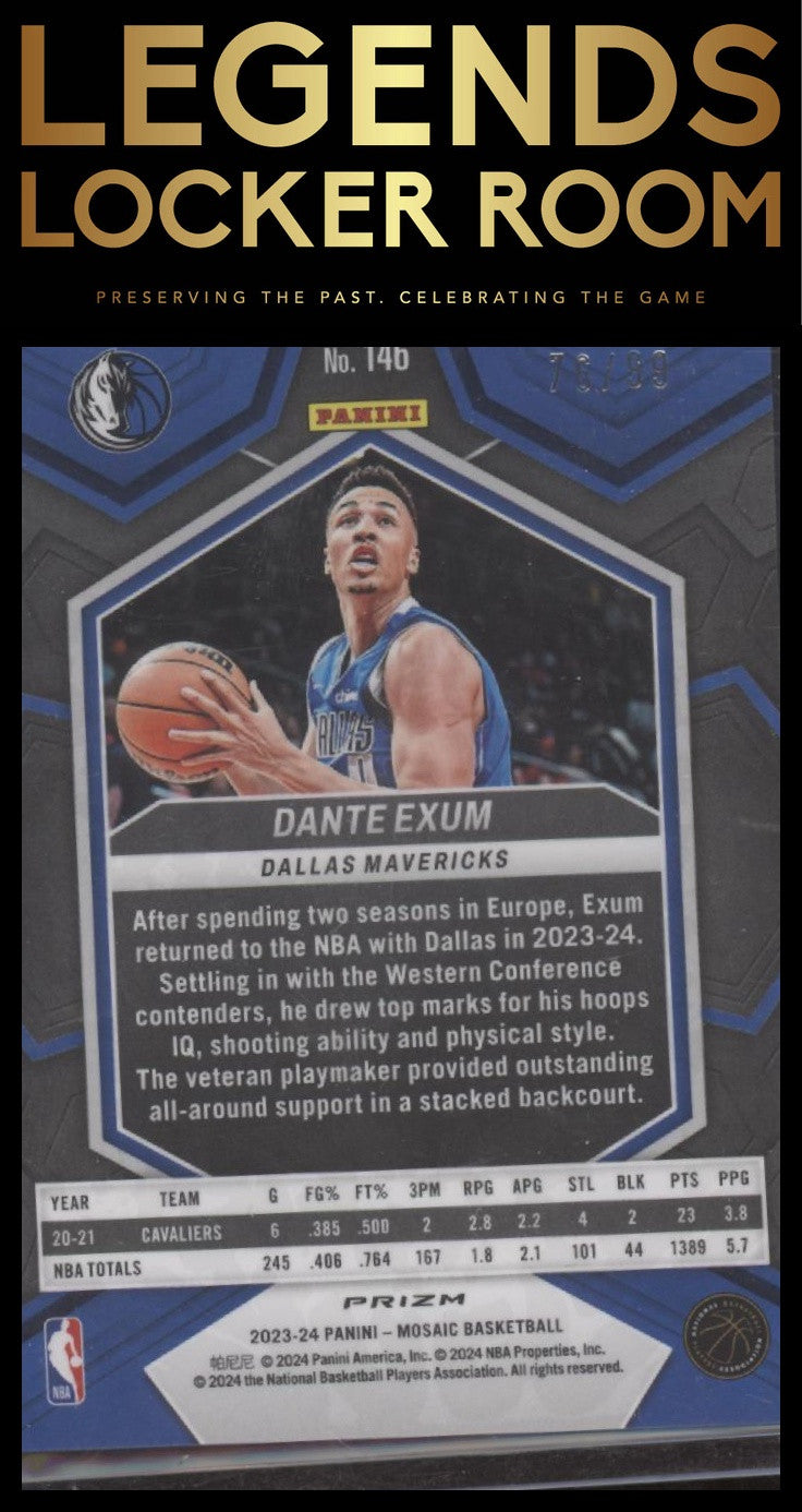 2023-24 Panini Mosaic #146 Dante Exum Purple #/99